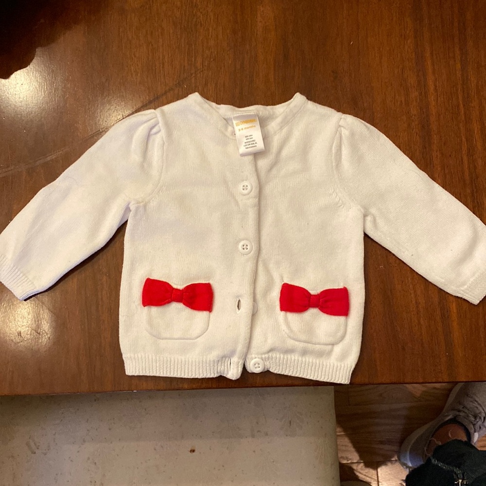 Red and white Gymboree 3-6 month sweater